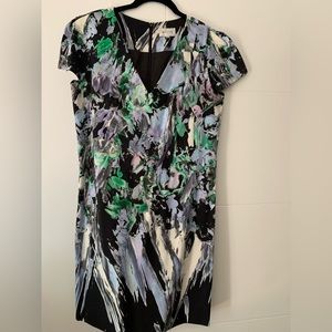 Milly short sleeve blue floral mini dress